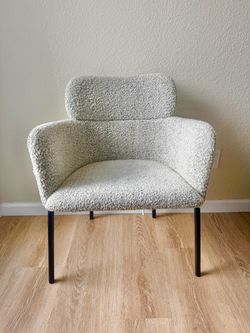 CB2 Azalea Black and White Boucle Dining Chair