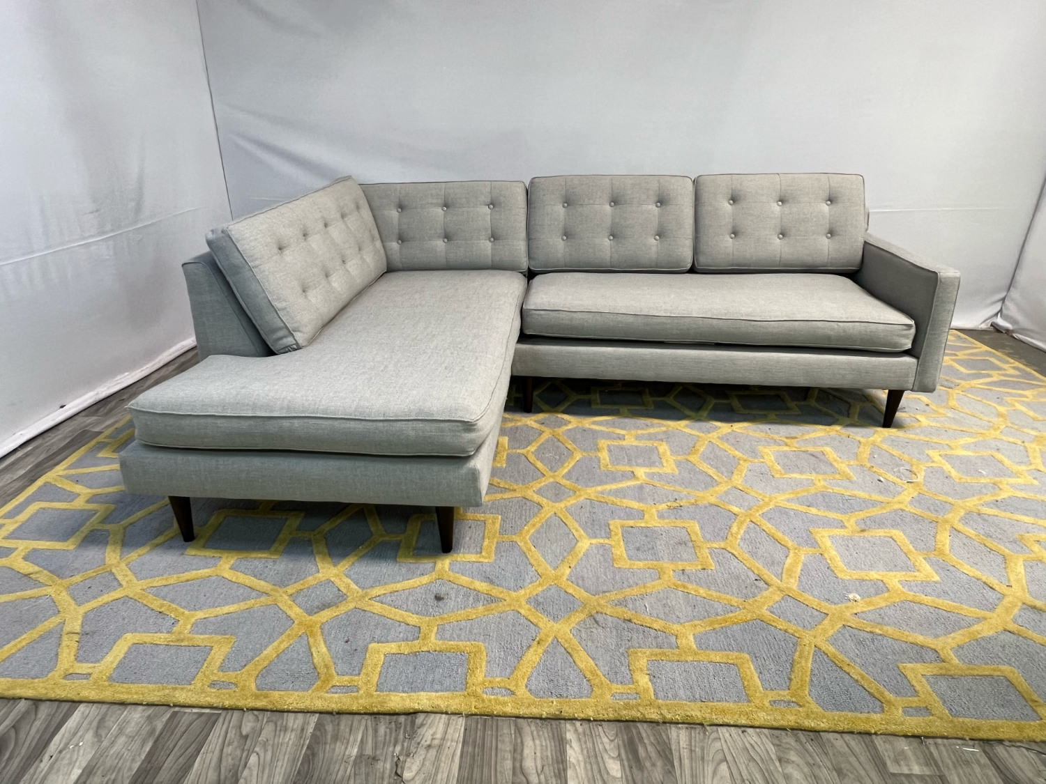 ( Delivery Available ) West Elm Drake Light Gray Sectional Couch