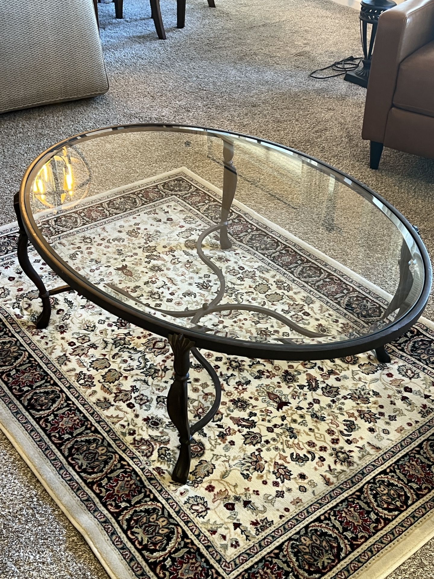 Oval Glass Top Tables