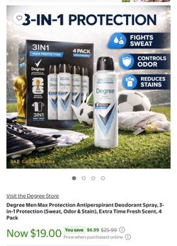 Degree Deodorant Max Protection Dry Spray