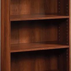 Two 2 NEW OP Sauder Beginnings 3-Shelf Bookcase/ Book shelf, L: 24.57" x W: 11.50" x H: 35.28", Brook Cherry finish Case Cabin 