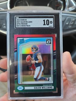 24 donruss optic caleb williams rc green red paralell sgc 10