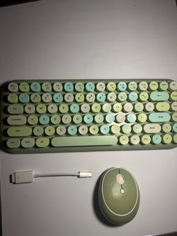 Green Wireless Keyboard and Mouse Combo