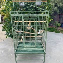 Wrought Iron Green Bird Cage