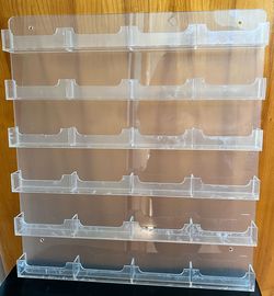 NEW In Box 24-Pocket Wall Mount Acrylic Card Holders w/ Hardware - Pair