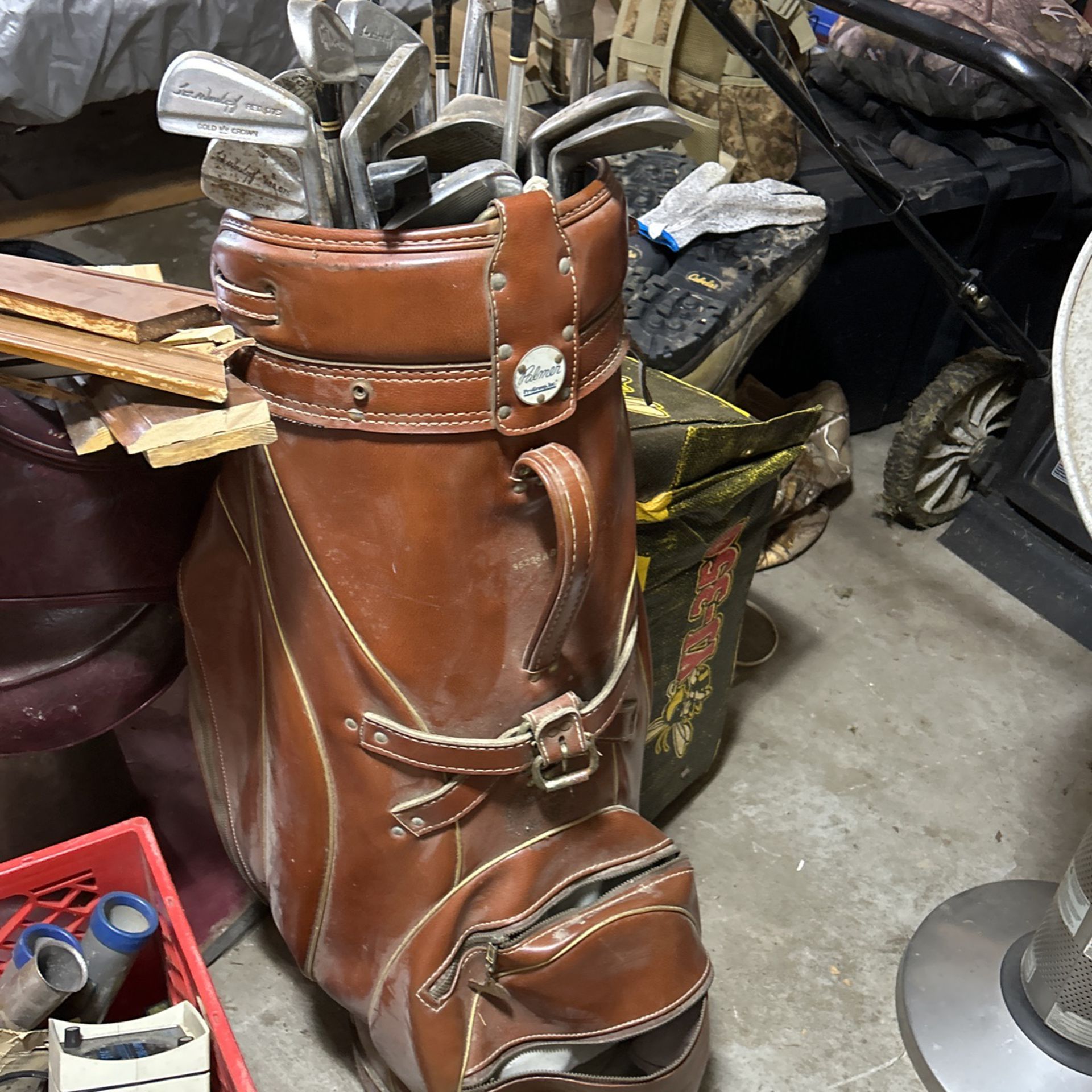 Golf Bag Cart And Bag And Golf Clubs