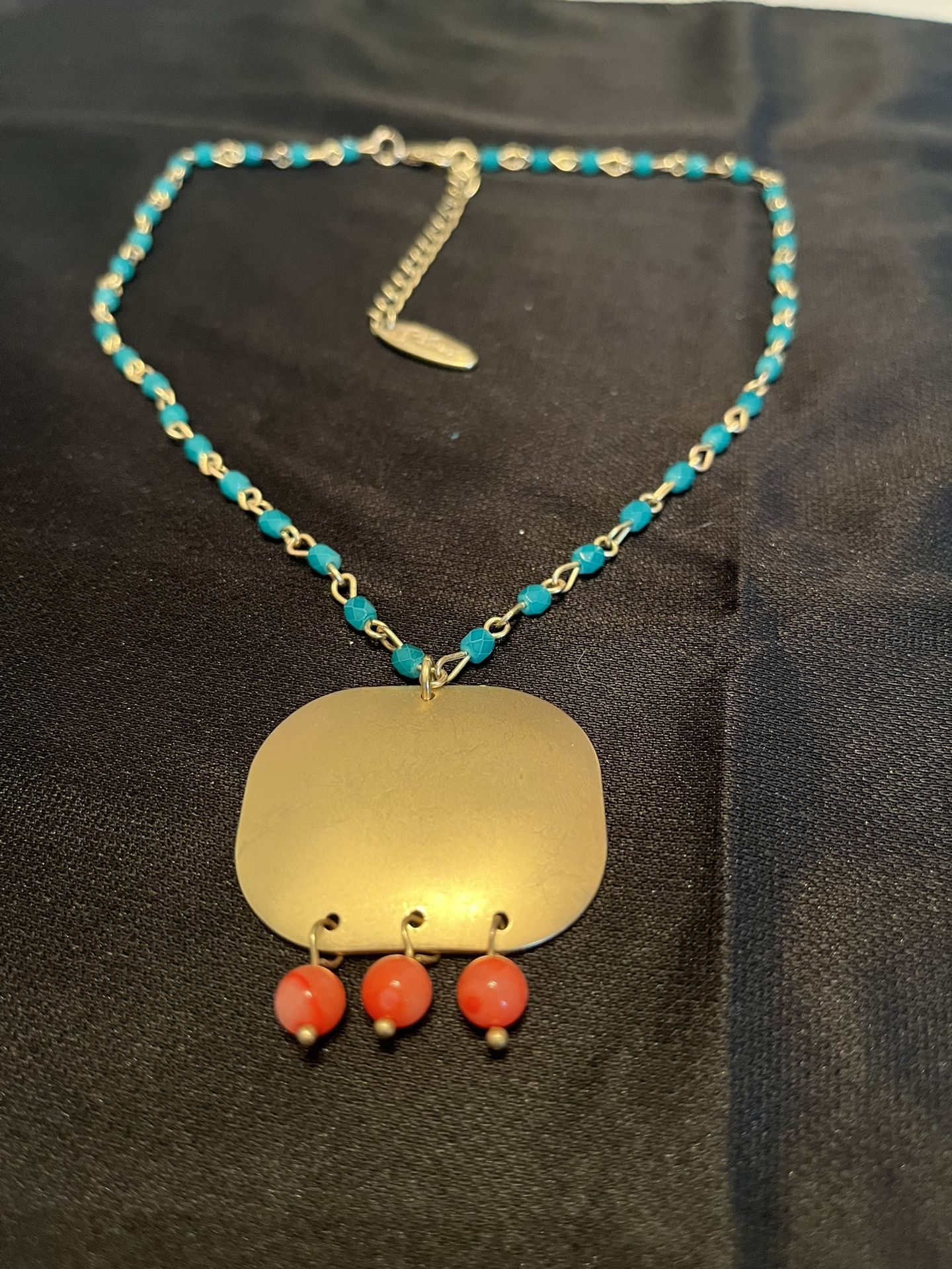 Necklace With turquoise & Coral Accents