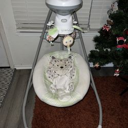 Fisher-Price Snow Leopard Dual Motion Swing with Sounds & Motorized Mobile