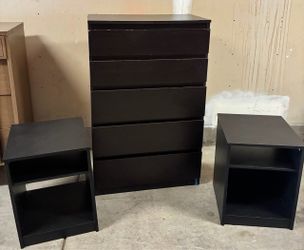 Ikea  5-Drawer Dresser with Two Nightstands