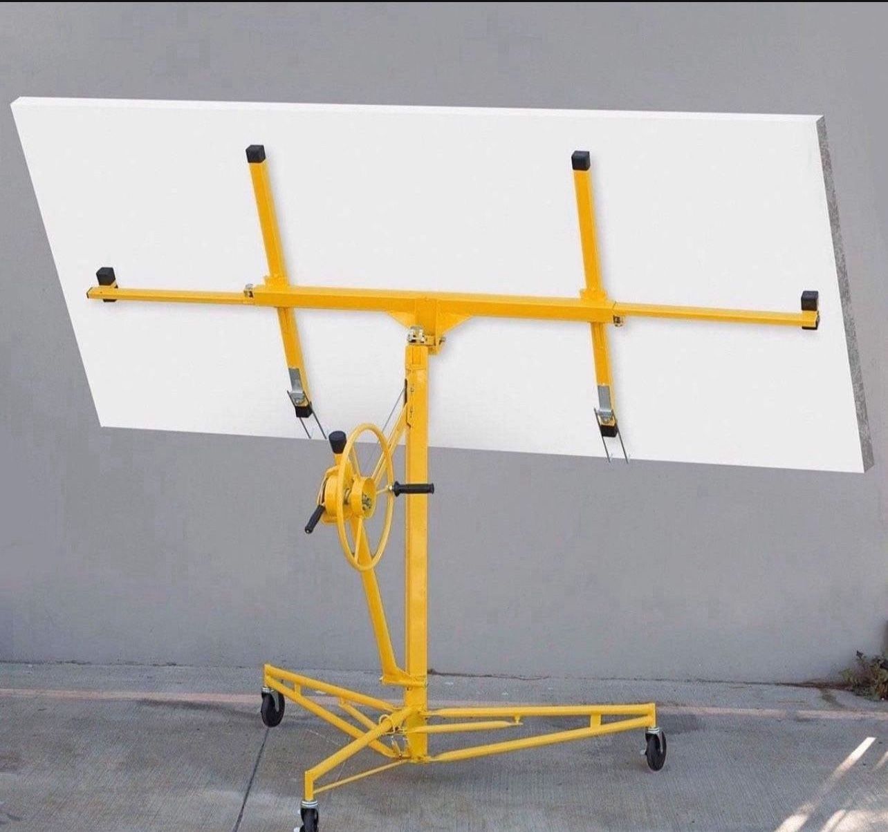 Drywall Lift 11' Yellow Rolling Sheetrock Panel Hoist Jack