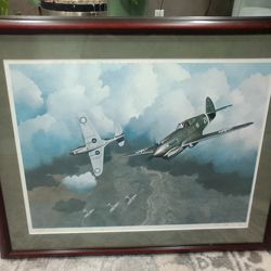 Flying tigers print, numbered and signed, framed