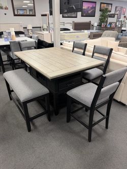 Counter Height Dining Table Set with Bench