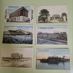 6 Old Post Cards Galveston Houston Texas