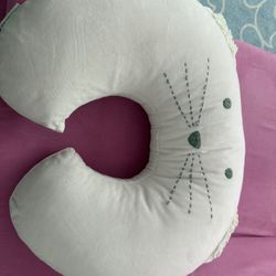 Boppy original nursing pillow pink cat velour removable cover for nursing and breastfeeding