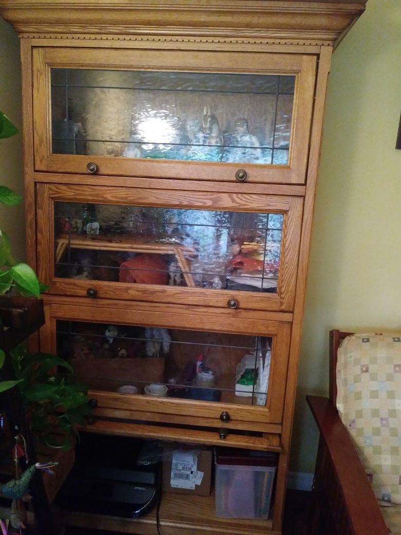 Barrister Bookcase With Leaded Glass in one Piece