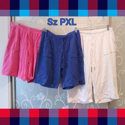 LOT OF 3 WOMENS COMFY SHORTS SIZE PXL (READ)
