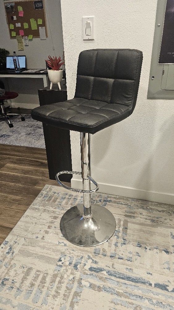 Bar Stools Modern PU Leather Adjustable Swivel Barstools, Armless Hydraulic Kitchen Counter Bar Stool