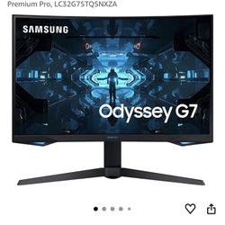 SAMSUNG 32" Odyssey G7 Series WQHD (2560x1440) Curved Gaming Monitor, 240Hz, 1ms, HDMI, G-Sync, FreeSync Premium Pro, LC32G75TQSNXZA