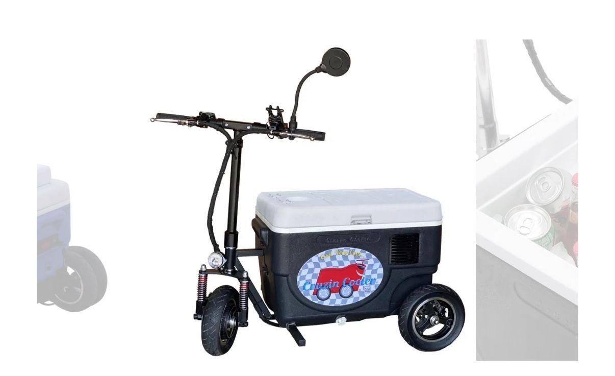 New In Box! Cruzin Cooler Sport Electric Scooter W Cooler In RED