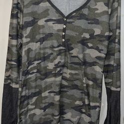 Charlotte Russe  Camouflage Dress Large Long Sleeve Mid Length