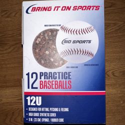 U12 Practice Baseballs 12 Count New In Box