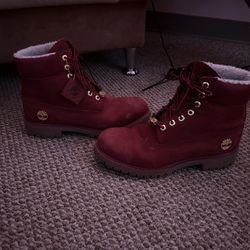 Burgundy Timberland premium 6in Waterproof 