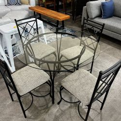 Glass 5pc Dinning Table
