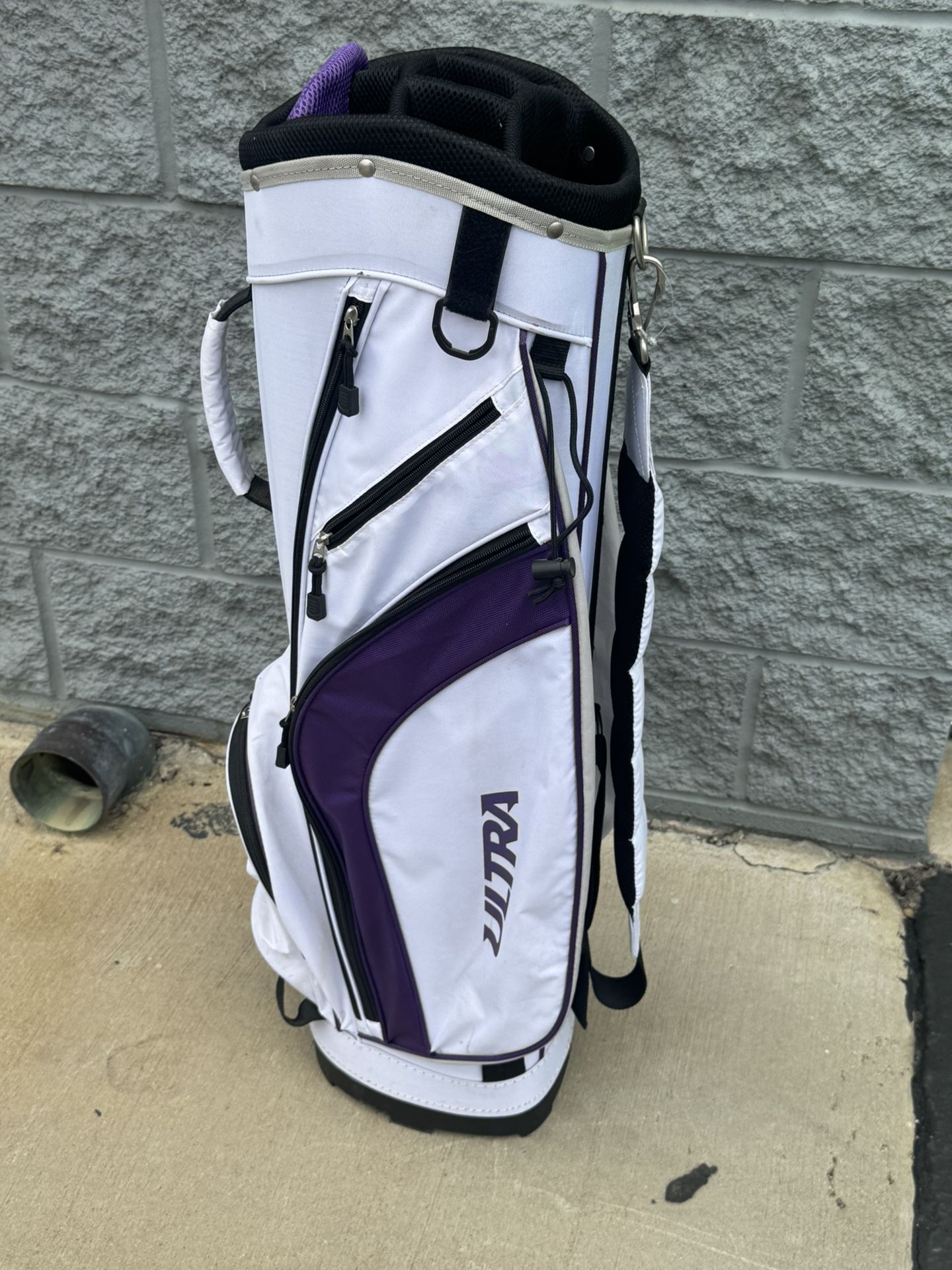 Wilson Ultra Carry Cart Bag White And Purple, 7 Way top golf bag