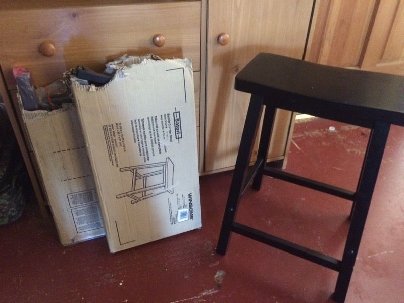 3 brand new oak wood settle stool