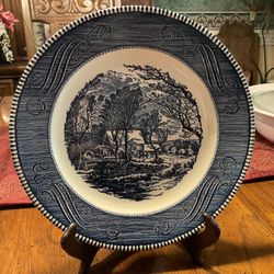 CURRIER & IVES  7 DINNER PLATES “THE OLD GRIST MILL