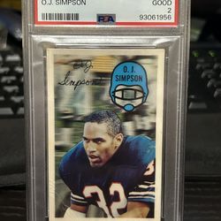 1970 Kellogg's O.J. Simpson PSA 2 Vintage Football Card