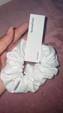SpoiledChild White Satin Scrunchie