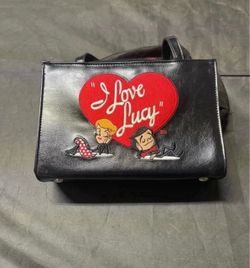 I Love Lucy Black Faux Leather Handbag