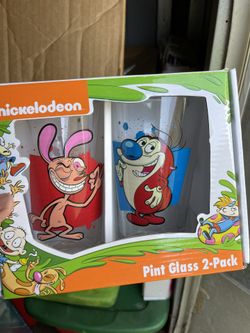 Red And Stimpy Glass 