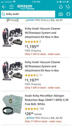  Kirby Avalir Vacuum Cleaner W/Shampoo System and Attachment  Kit New in Box