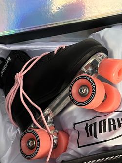Brand New Markozy Roller Skates Size 8 Black/Pink - Original Box