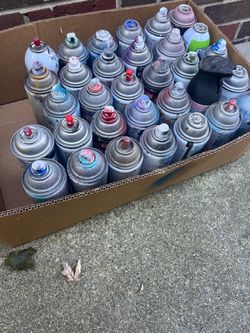 Lot of Used Spray Paint Cans