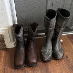 Ariat Steel Toed Work Boots And Redwing Steel Toed Rubber Boots 