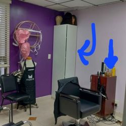 Cabinets,Mirrors,Shampoo Bowls, Salon Chair