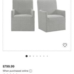 Set of 2 Cade Upholstered Armchairs Gray 
