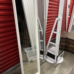 Large Decorative Full-Length Beaded Frame Mirror — Excellent Condition