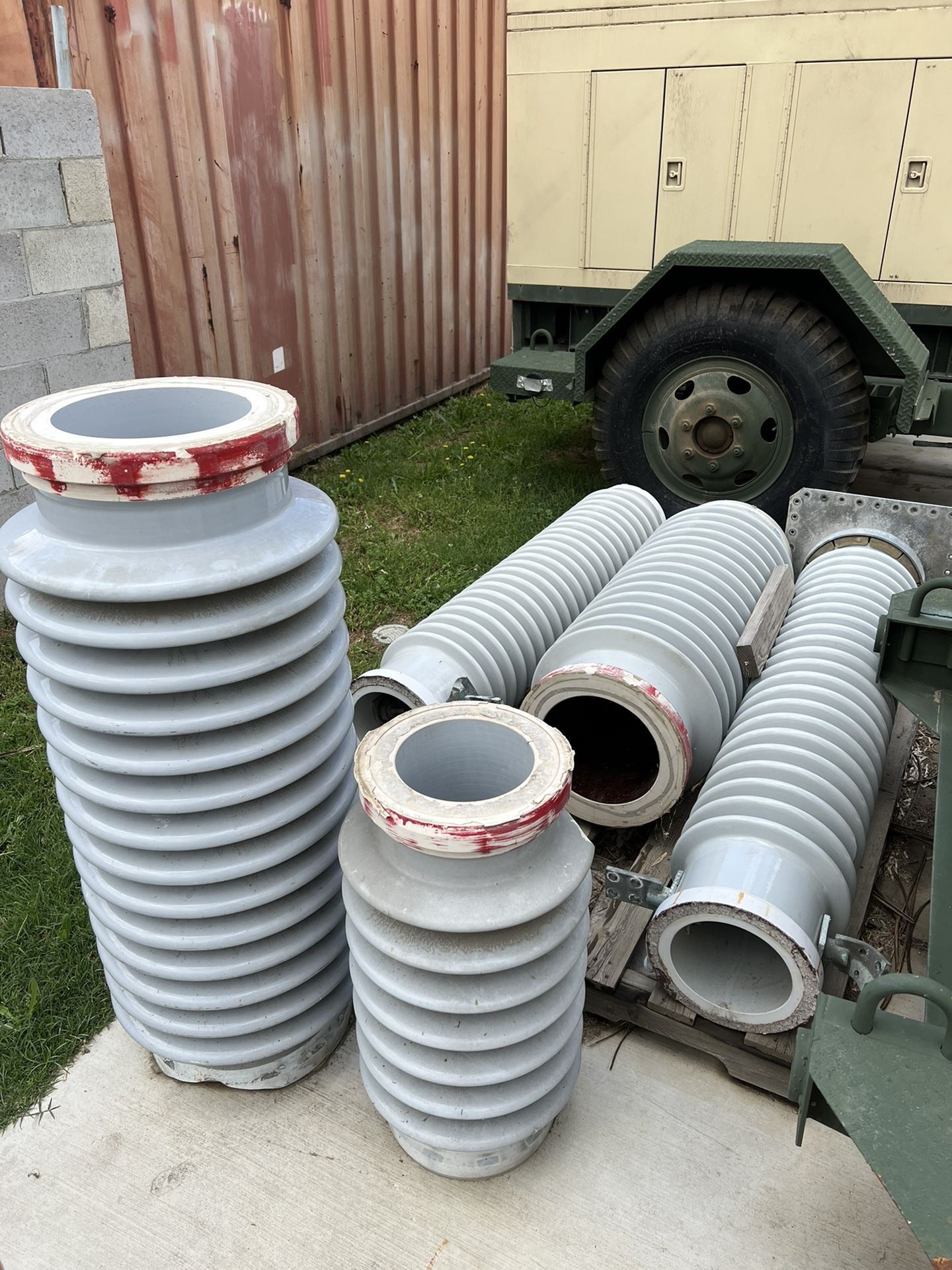 Steam punk Yard art 500,000 Volt electrical insulators