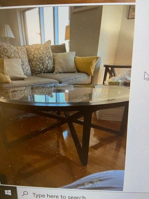 Espresso Wood And Glass Coffee And End Tables