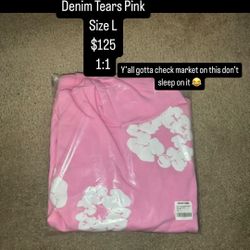Denim Tears Hoodie  “ Pink ”  Size Large