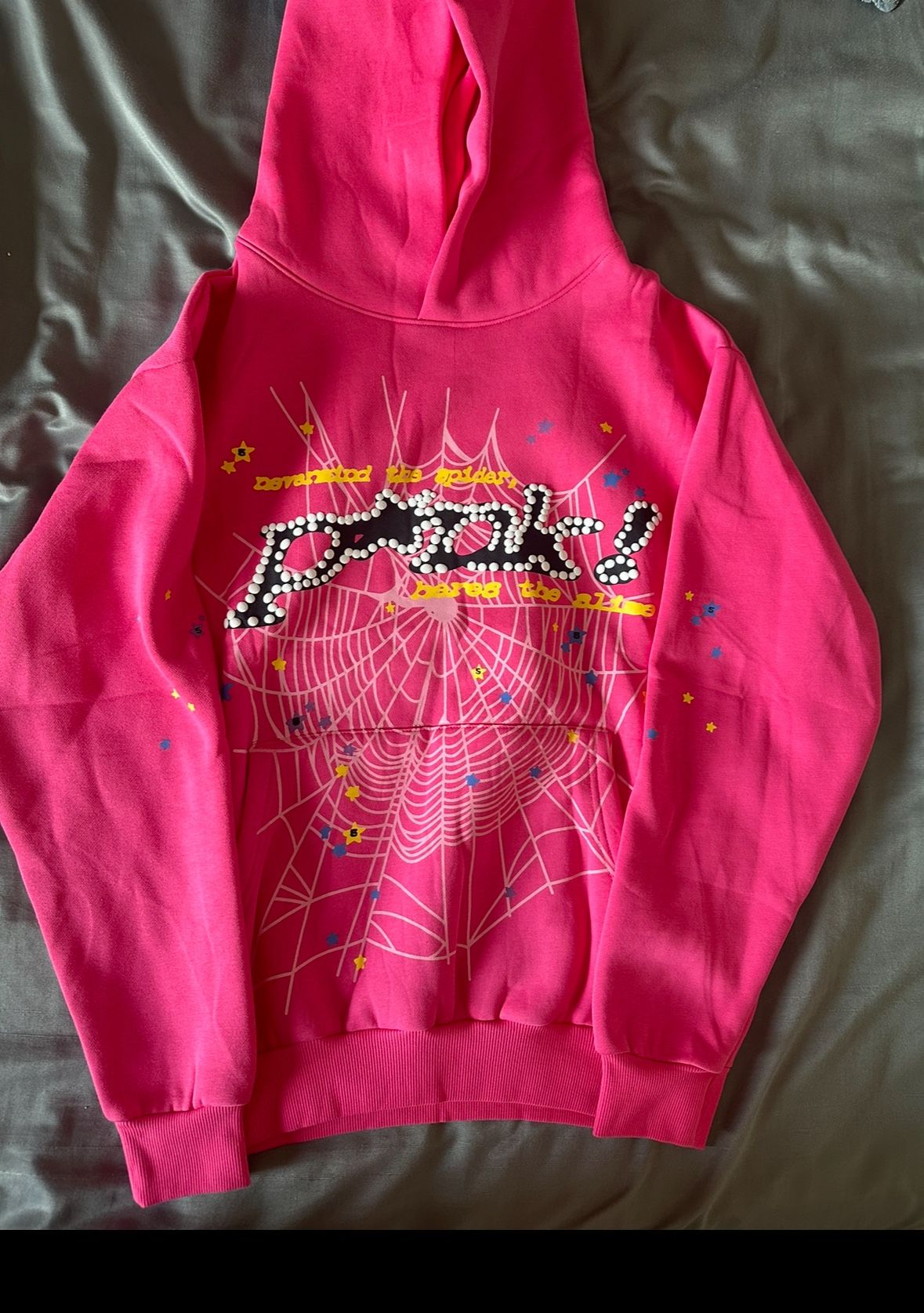Pink Sp5der Hoodie Size Medium
