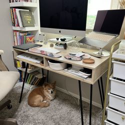 Modern Wood White Office Desk