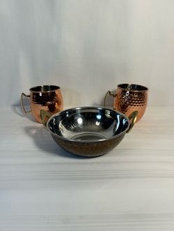 Copper Bowl & 2 Cup Bundle