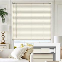 LazBlinds No Tools No Drill 1" Vinyl Mini Blinds, Cordless Blinds for Windows, L MSRP: $45.99 - New