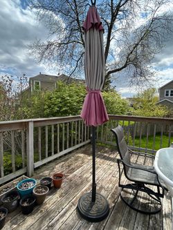 Patio umbrella and base only cash