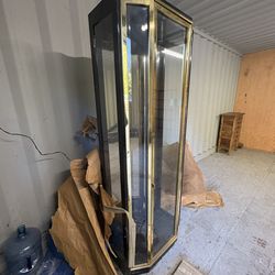 Vintage Glass Display Cabinet w/ Lighting